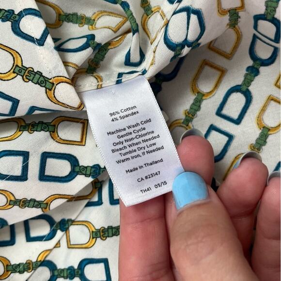 Talbots Shirt Button Collared Equestrian Old Money Wrinkle Resistant Size 14 - Picture 8 of 12